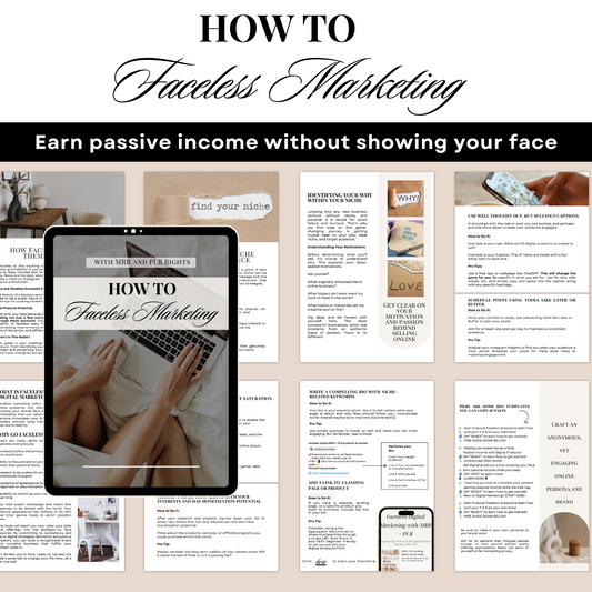 How to Faceless Marketing - Learn to build a Faceless brand on Instagram | MRR + PLR rights