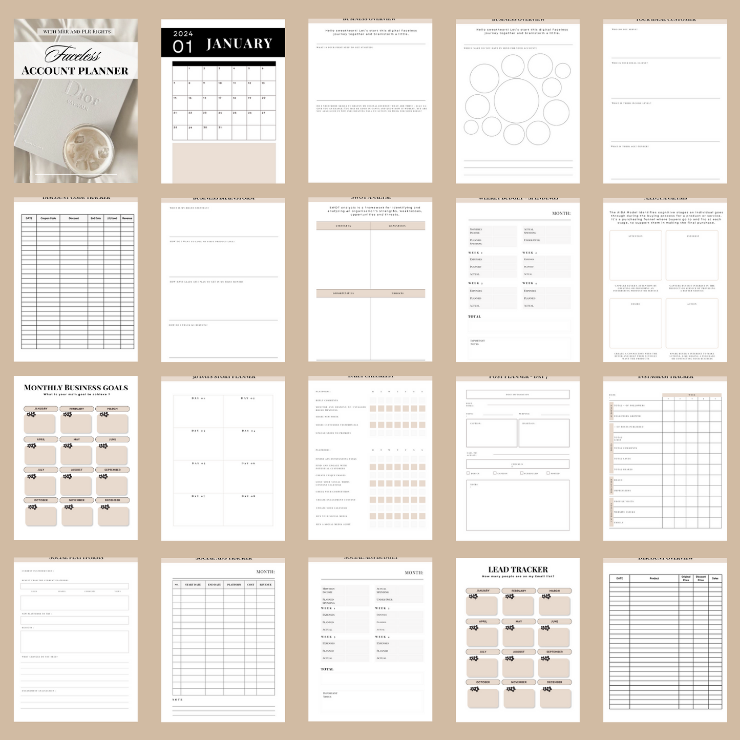 Faceless Account Planner - Plan & structurize your Faceless Account| MRR + PLR rights