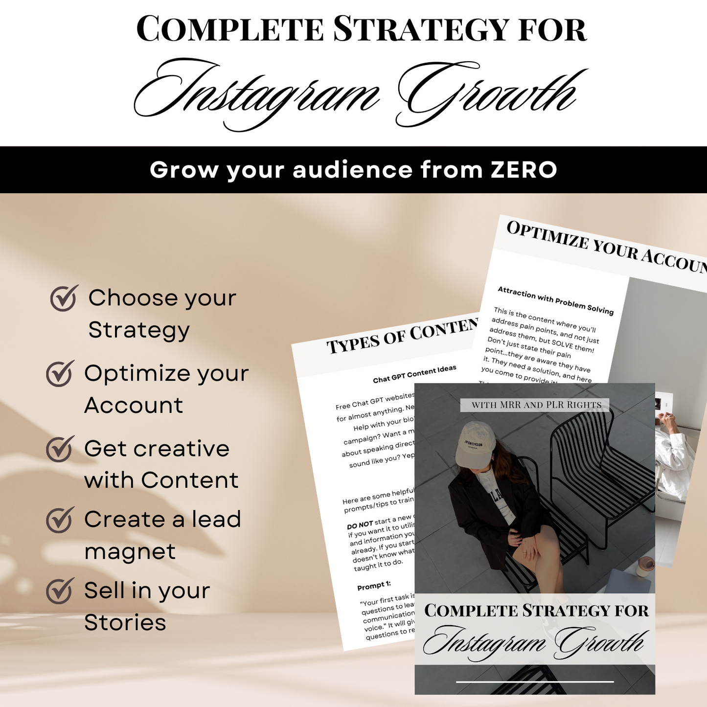 Complete Strategy for Instagram Growth | MRR + PLR rights