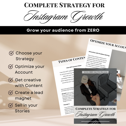 Complete Strategy for Instagram Growth | MRR + PLR rights