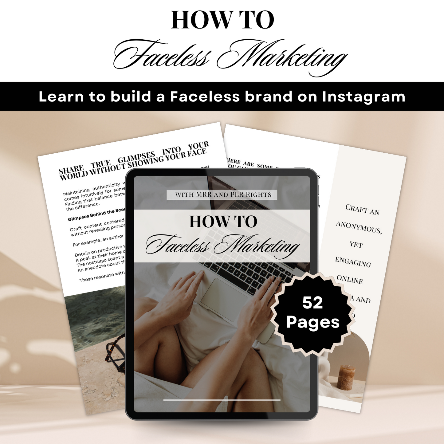How to Faceless Marketing - Learn to build a Faceless brand on Instagram | MRR + PLR rights
