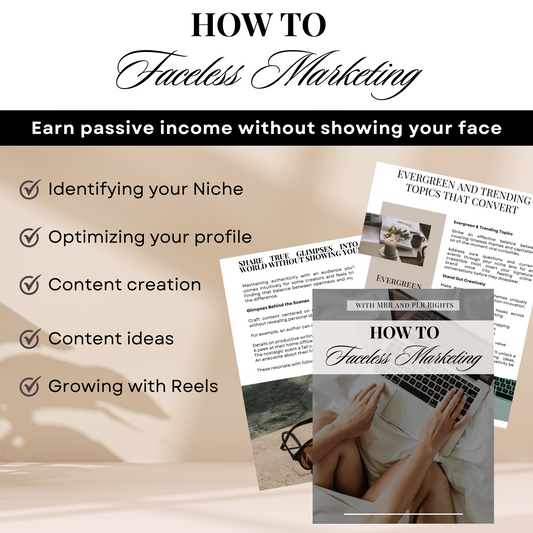 How to Faceless Marketing - Learn to build a Faceless brand on Instagram | MRR + PLR rights