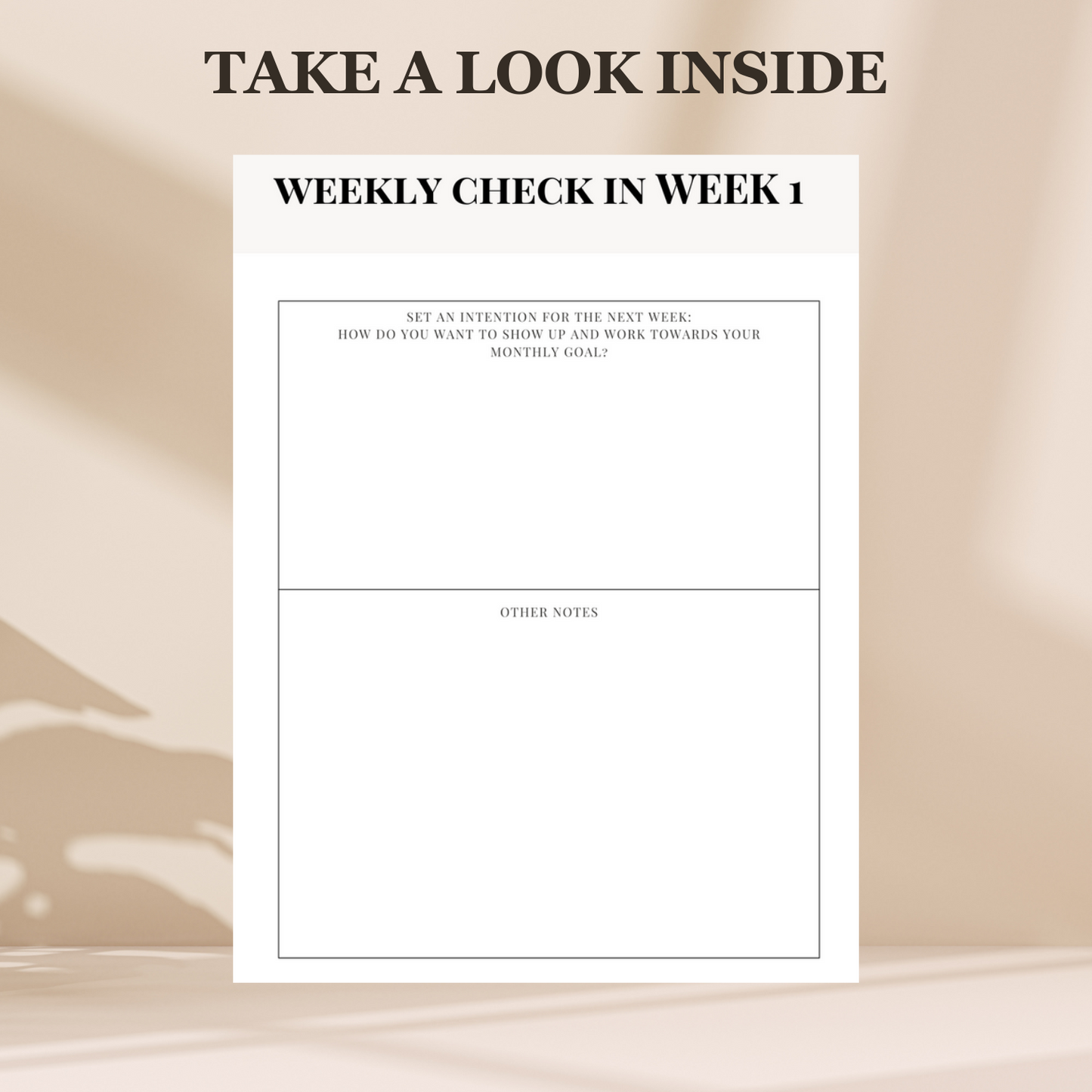 One month of focus workbook - Define & visualize your goals for one month | MRR + PLR rights