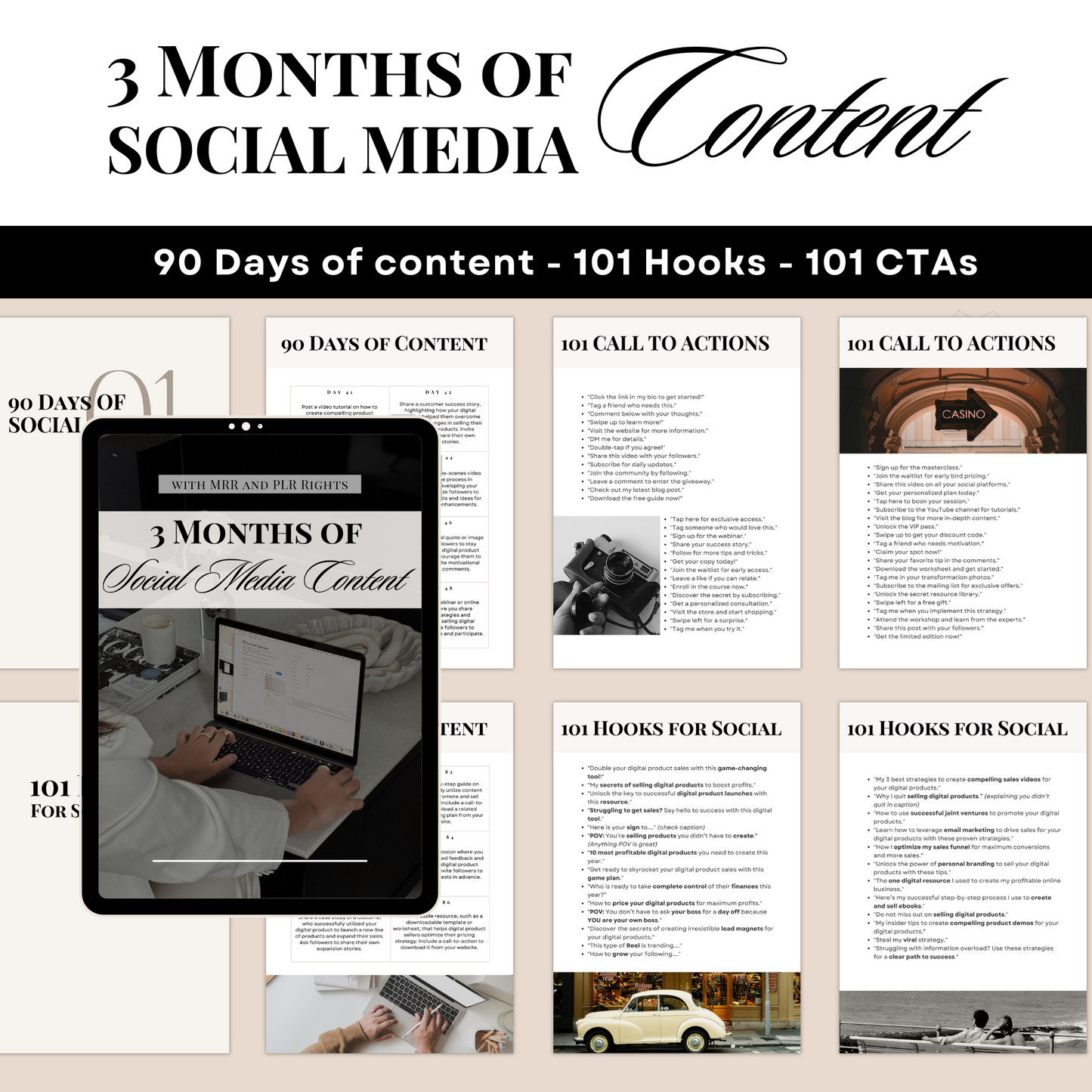 3 Months of Social Media Content - Done for you with MRR + PLR rights