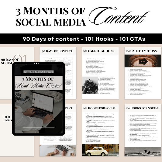3 Months of Social Media Content - Done for you with MRR + PLR rights