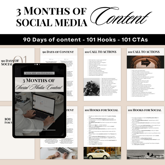 3 Months of Social Media Content - Done for you with MRR + PLR rights - Members only