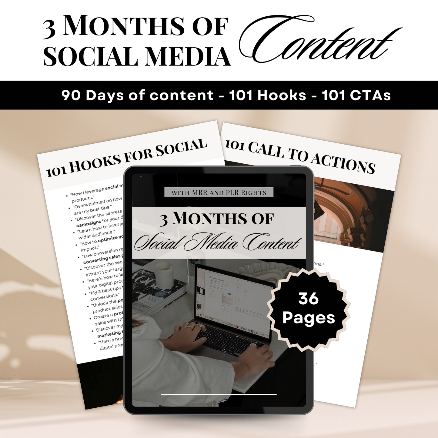 3 Months of Social Media Content - Done for you with MRR + PLR rights