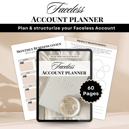 Faceless Account Planner – Planen und strukturieren Sie Ihr Faceless-Konto| MRR + PLR-Rechte