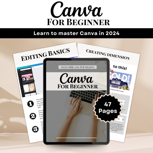 Canva for beginner - Learn to master Canva in 2024 | MRR + PLR rights