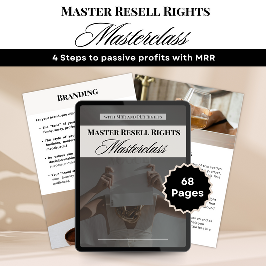 Master Resell Rights Masterclass - 4 Steps to passive profits with MRR | MRR + PLR rights - Membership