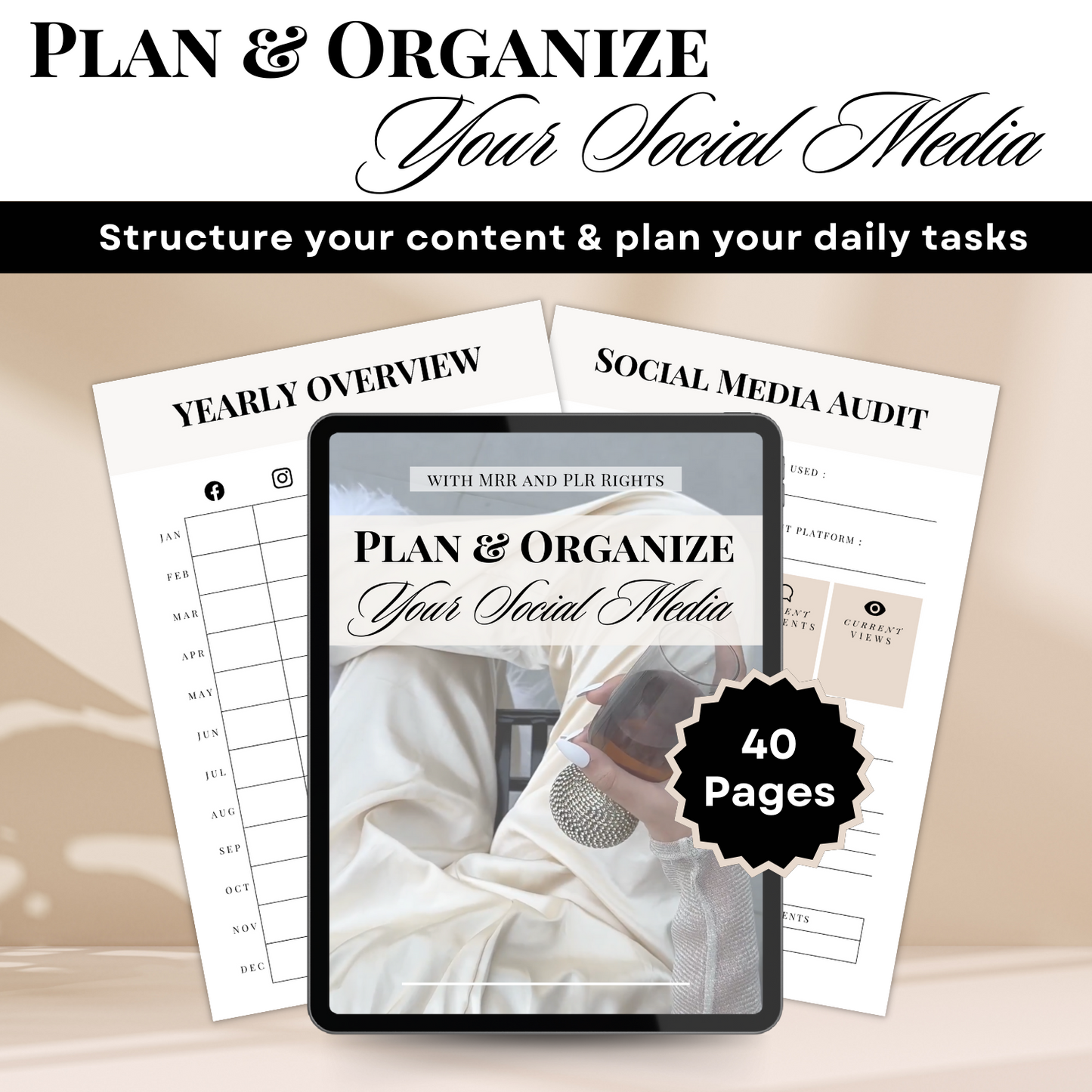 Plan & Organize your Social Media | MRR + PLR rights