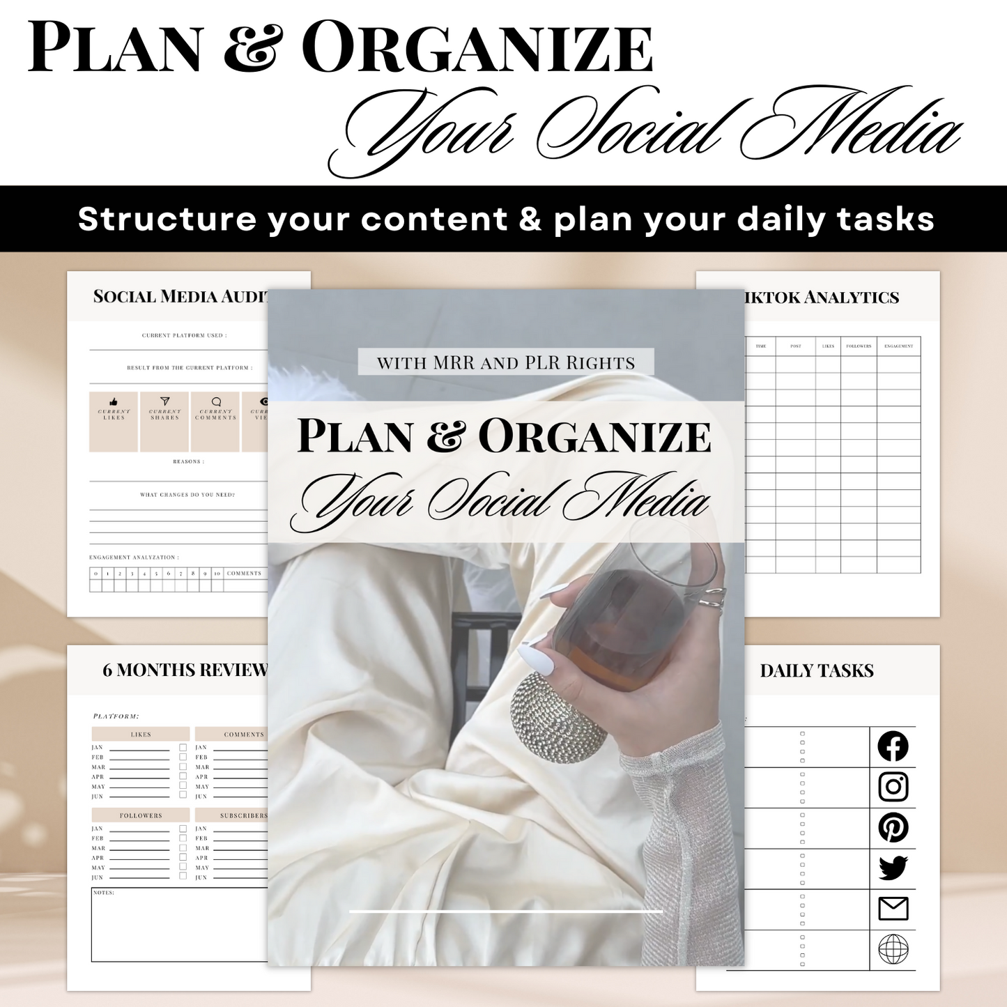 Plan & Organize your Social Media | MRR + PLR rights