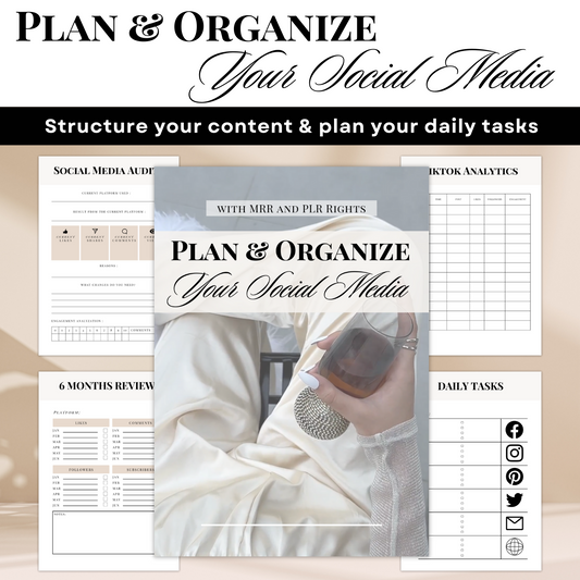 Plan & Organize your Social Media | MRR + PLR rights